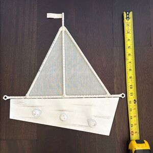 White Metal Sailboat Wall Decor